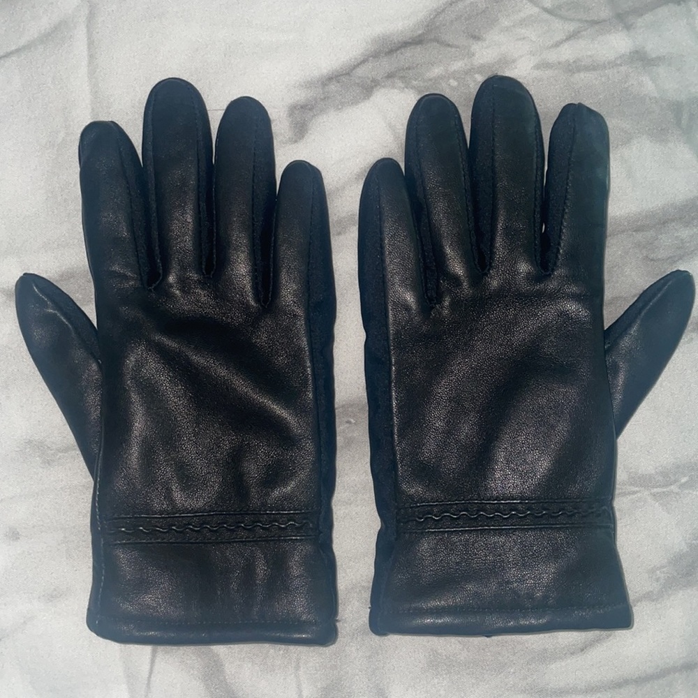 genuine leather gloves, furry lining XS